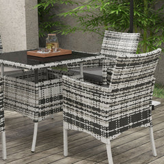 Outsunny Five-Pieces Rattan Dining Set - Mixed Grey