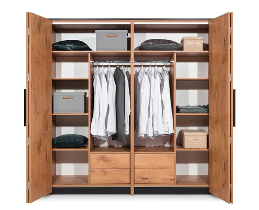 Loft Mirrored Folding Door Wardrobe 204cm