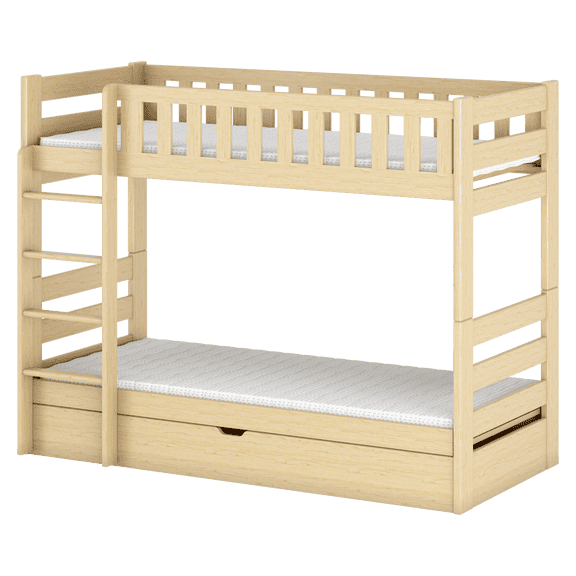 Wooden Bunk Bed Focus With Storage