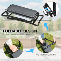 Outsunny 2 In 1 Garden Kneeler Seat Kneeling Pad Support Bench Foldable Knee Protector, Grey