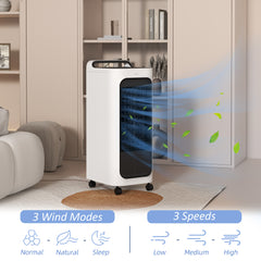 HOMCOM Three-Cool Air Conditioner, with Ice Pack and Remote - White