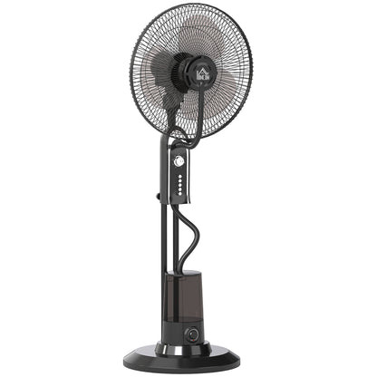 HOMCOM Pedestal Fan with Water Mist Spray, Spray Misting Fan with 70√Ç¬∞ Oscillation, Tilt Head, 4 Speeds, 3 Modes, Adjustable Mist, 3.2L Water Tank, for Home, 120 cm