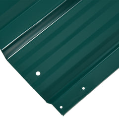 Outsunny Set of 12 Corrugated Steel Roof Sheet Panels - Green