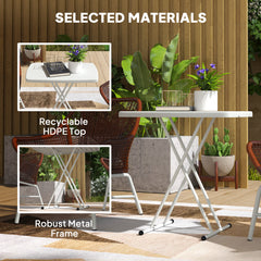 Outsunny Minimal Folding Outdoor Table - White