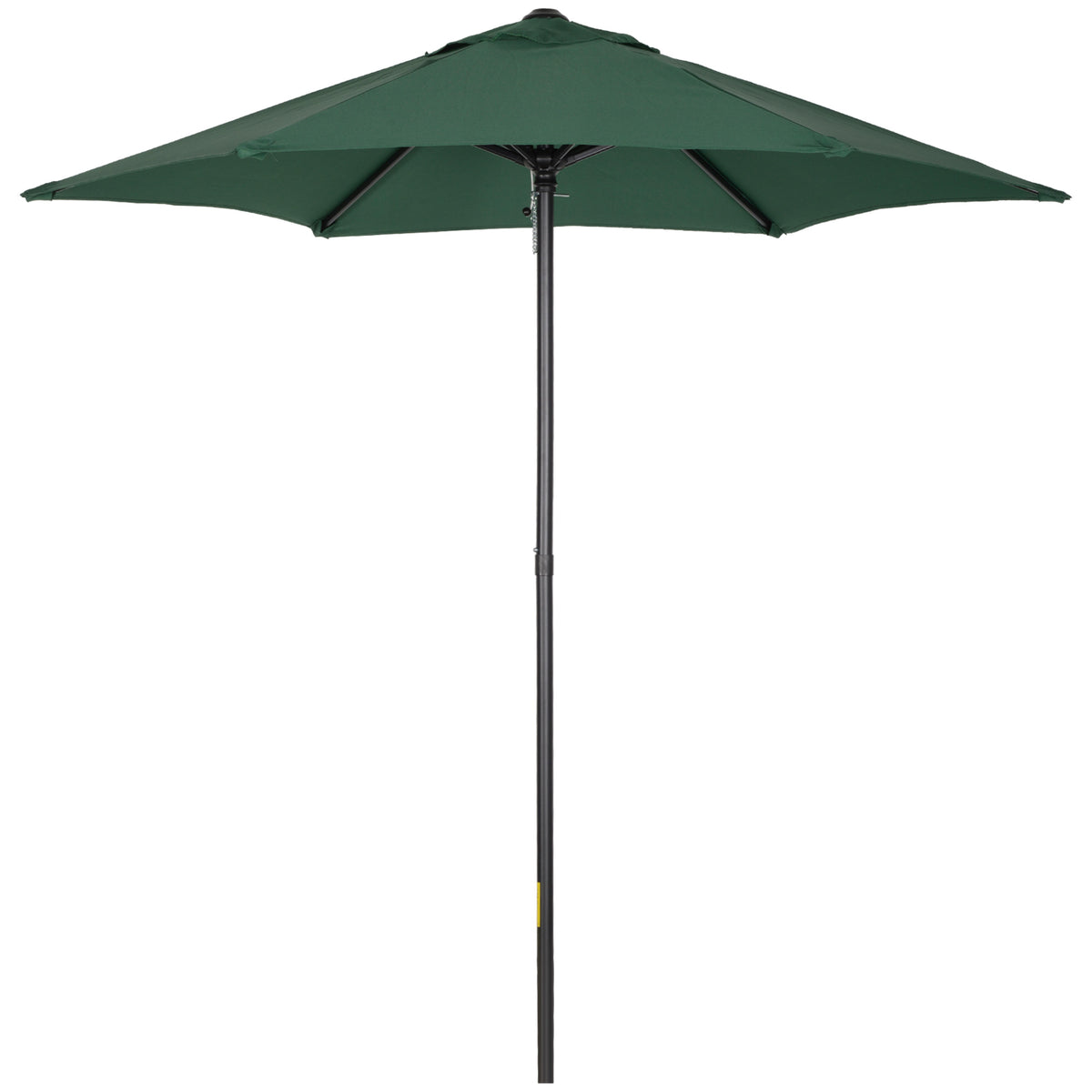 Outsunny 2m Garden Parasol Umbrella, Outdoor Sun Shade with 6 Sturdy Ribs for Balcony, Bench, Garden, Green