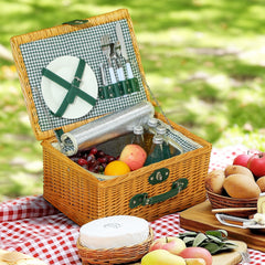 Outsunny Two-Person Picnic Set, with Wicker Basket