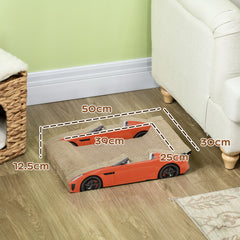 PawHut 2 in 1 Cat Scratching Board with Catnip, Car-shaped