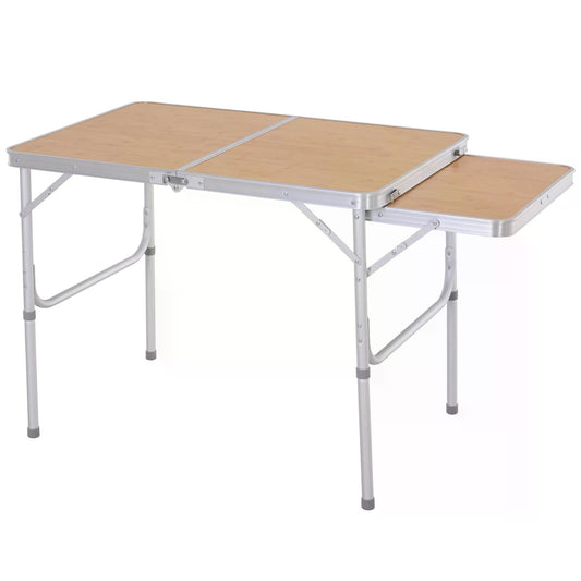 Outsunny 3ft Aluminium MDF-Top Folding Picnic Table Portable Camping Table