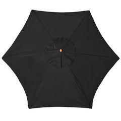 Outsunny Wooden Garden Umbrella Sun Shade with Top Vents, Bamboo Ribs and Sturdy Wood Pole, Black