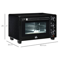 HOMCOM 21L Mini Countertop Oven, 100√Ç¬∞C-230√Ç¬∞C Adjustable Temp - Black