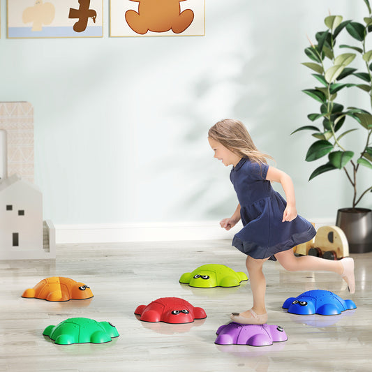 AIYAPLAY 6 PCS Balance Stepping Stones with Non-slip Edge, Indoor Outdoor Obstacle Courses for Kids Ages 3-8 Years, Multicoloured