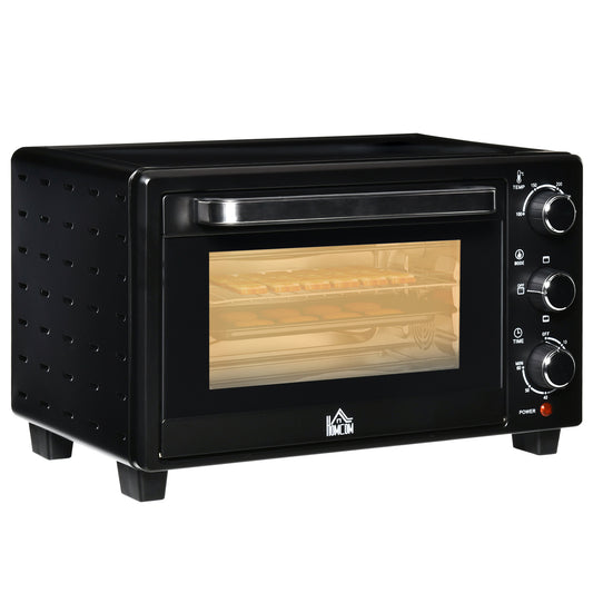 HOMCOM 21L Mini Countertop Oven, 100√Ç¬∞C-230√Ç¬∞C Adjustable Temp - Black