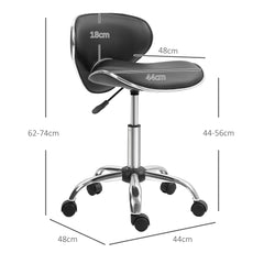 HOMCOM Adjustable Rolling Swivel Beauty Salon Chair, Stool for Spa, Black