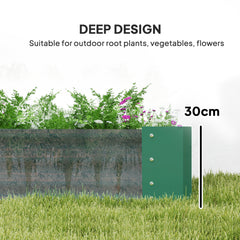 Outsunny 180 x 90cm Galvanised Steel Open Planter - Green