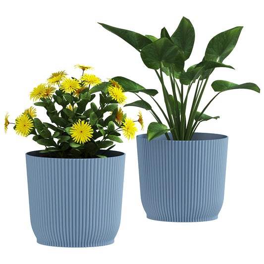 Outsunny Set of Two √ê¬§22cm Planters - Blue