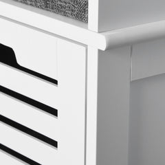 HOMCOM Shoe Storage Bench with 3 Drawers & Removable Grey Seat Cushion Hallway Organisation furniture