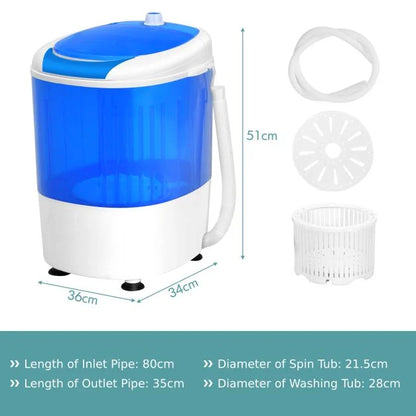 Semi-Automatic Washing Machine with 3 Modes for Apartment-Blue