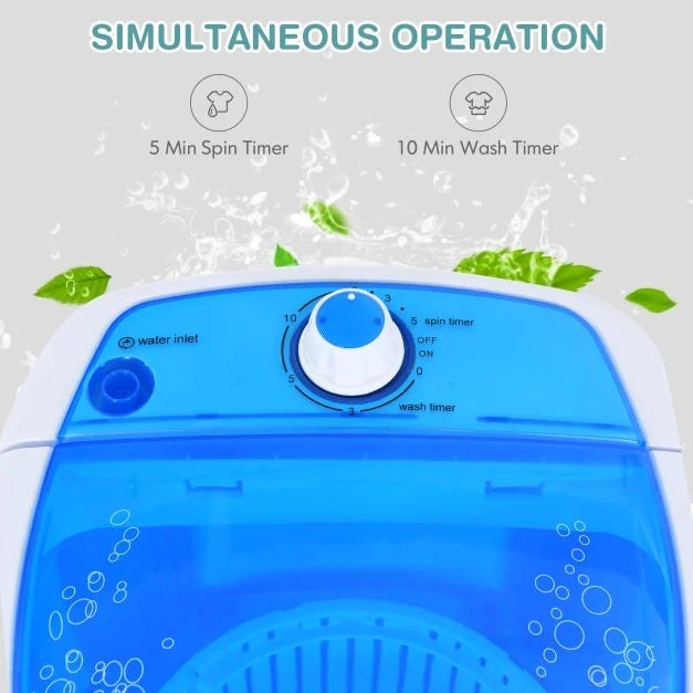 Semi-Automatic Washing Machine with 3 Modes for Apartment-Blue