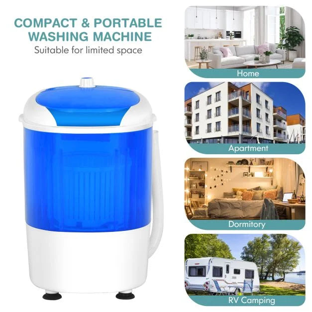 Semi-Automatic Washing Machine with 3 Modes for Apartment-Blue