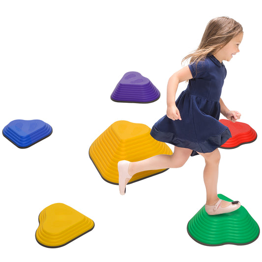 AIYAPLAY 6-Piece Heart-Shaped Kids Balance Stepping Stones and Motor Skills, Multicoloured