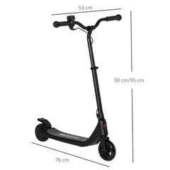 HOMCOM Electric Scooter, 120W Motor E-Scooter, Adjustable Height, Rear Brake for Ages 6+ Years - Black