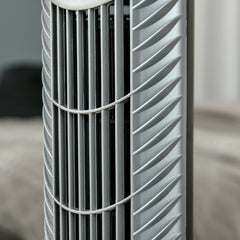 HOMCOM 36'' Freestanding Tower Fan, 3 Speed 3 Mode, 7.5h Timer, 70 Degree Oscillation, LED Panel, 5M Remote Controller, Silver