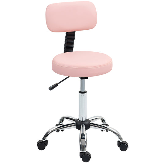 HOMCOM 360√Ç¬∞ Swivel Seat Salon Stool - Pink