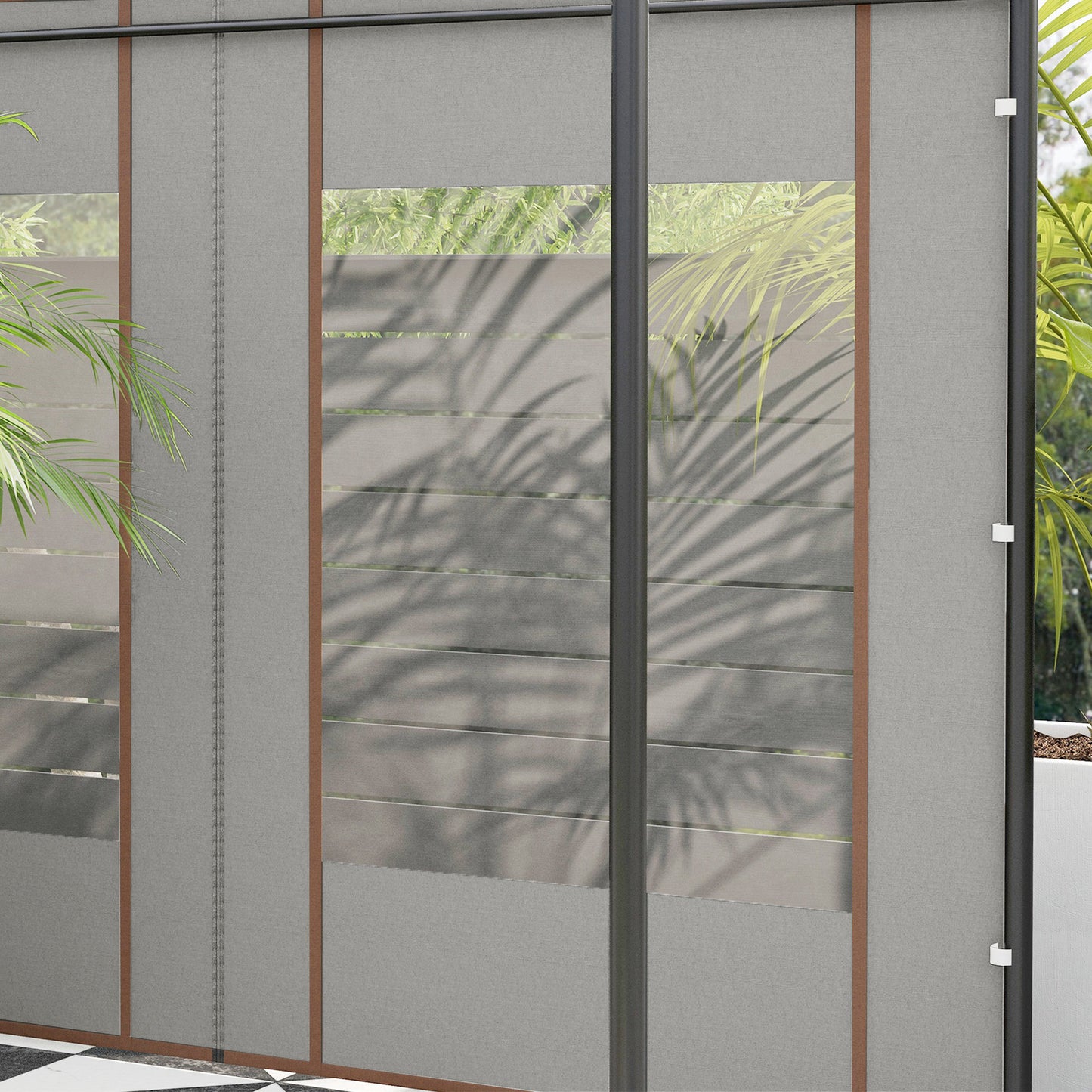 Outsunny Set of Two 295cm Replacement Canopy Walls - Grey