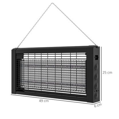 جهاز قتل الحشرات الكهربائي LED الداخلي بقوة 8 وات من HOMCOM، مع سلسلة تعليق