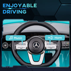 AIYAPLAY Mercedes-AMG CLA 45 Licensed 12V Kids Electric Car Ride on Car w/ Remote, Suspension Lights Music Horn - Light Blue