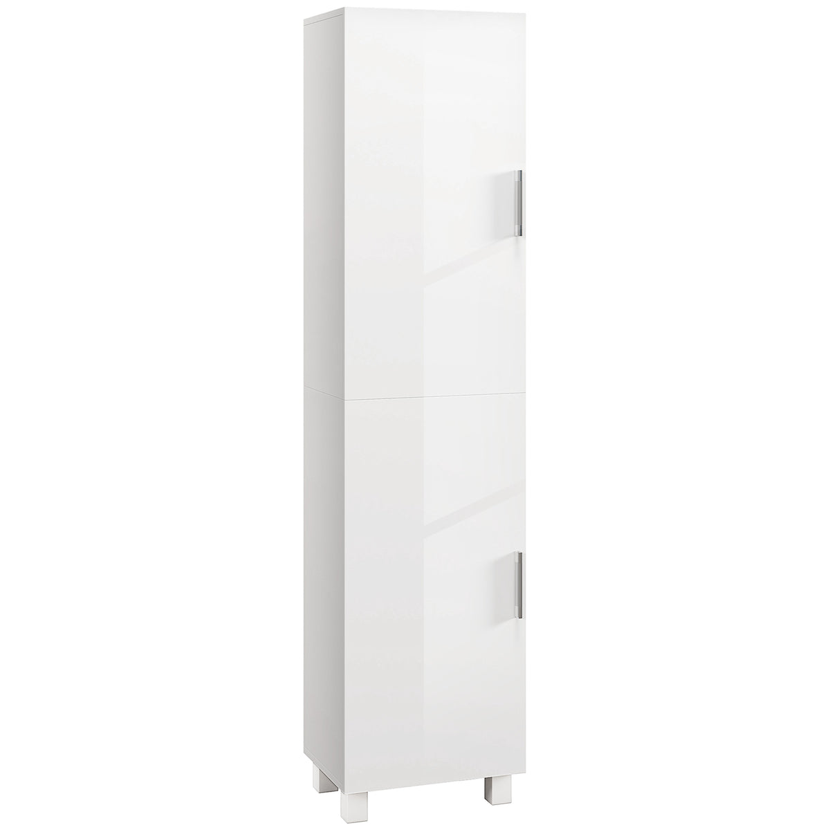 HOMCOM Tall Bathroom Cabinet, Freestanding Bathroom Cabinet with Adjustable Shelves and Double Doors