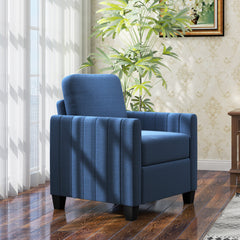 HOMCOM Modern Boxy Linen-Look Armchair - Blue