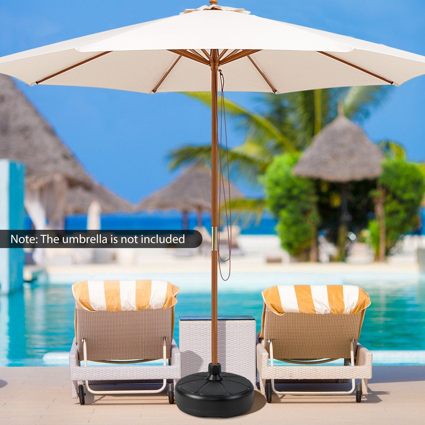 Fillable Round Umbrella Base 1.5inch Umbrella Poles