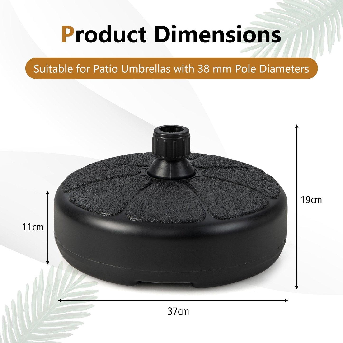 Fillable Round Umbrella Base 1.5inch Umbrella Poles