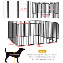 PawHut 80cm 8 Panels Heavy Duty Dog Pen, Pet Playpen for Indoors, Outdoors, Small, Medium Dogs