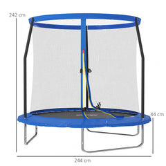 SPORTNOW 8ft Trampoline with Safety Enclosure Net, Steel Frame Outdoor Trampoline, with Edge, Safety Cover