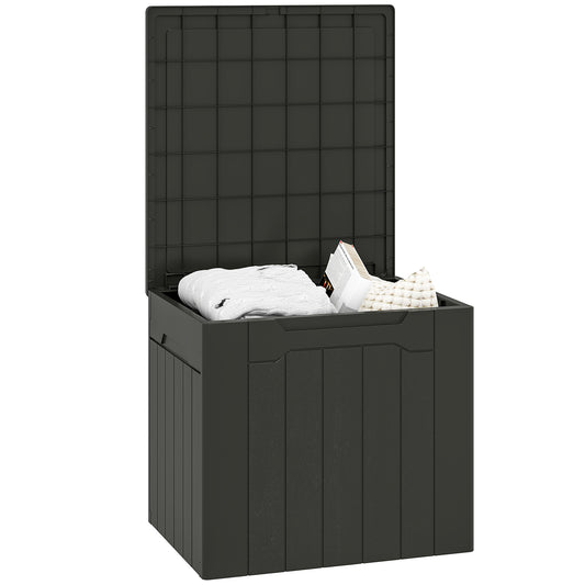 HOMCOM 107 L Plastic Storage Chest with Lid - Charcoal Grey