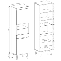 Nordi Tall Display Cabinet 53cm