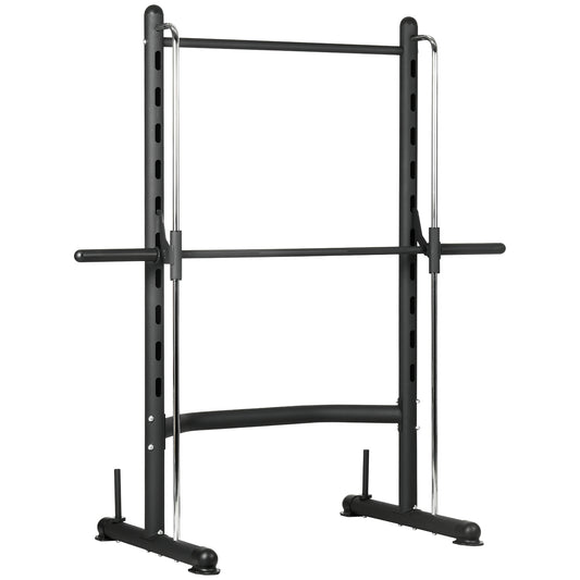 HOMCOM Adjustable Squat Rack, with Pull Up Bar, Barbell Bar for Home Gym