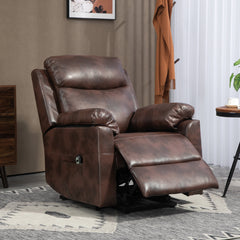 HOMCOM Faux Leather 70√Ç¬∞ Electric Riser Recliner Chair - Brown