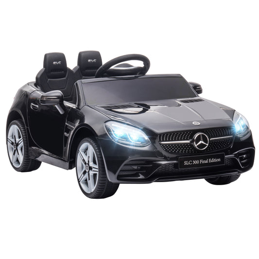 AIYAPLAY Benz SLC 300 Licensed 12V Electric Car for Kids, Kids' Electric Ride on with Parental Remote, Music Lights, Suspension Wheels for 3-6 Years, Black