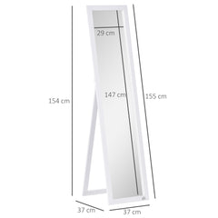 HOMCOM Full Length Mirror for Bedroom, Free Standing Dressing Mirror, Wall Mirror for Living Room, 37 x 154 cm, White