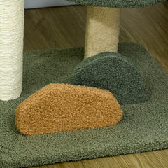 PawHut 52cm Small Cat Tree for Indoor Cats, Scratching Posts with Two Beds, Toy Ball