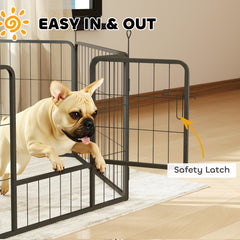 PawHut 6 Panels Dog Playpen, Portable Detachable Puppy Pen with Door, for Small Dogs, 60cm High, Black