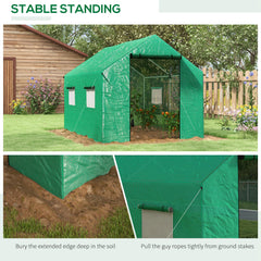 Outsunny Polyethylene Walk-in Polytunnel Greenhouse, 2 x 3(m), Green