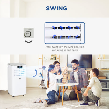 HOMCOM 7000 BTU Air Conditioning Unit, 3-in-1 Portable Air Conditioner, Dehumidifier, Cooling Fan with Remote Control, LED Display, 2 Speeds, 24H Timer, Window Venting Kit, 15m√Ç¬≤