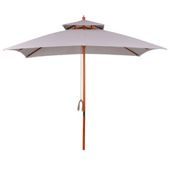 Outsunny 3 x 3 (m) Garden Umbrella, Large Parasol, Outdoor Sunshade Canopy with Double Tier, Grey