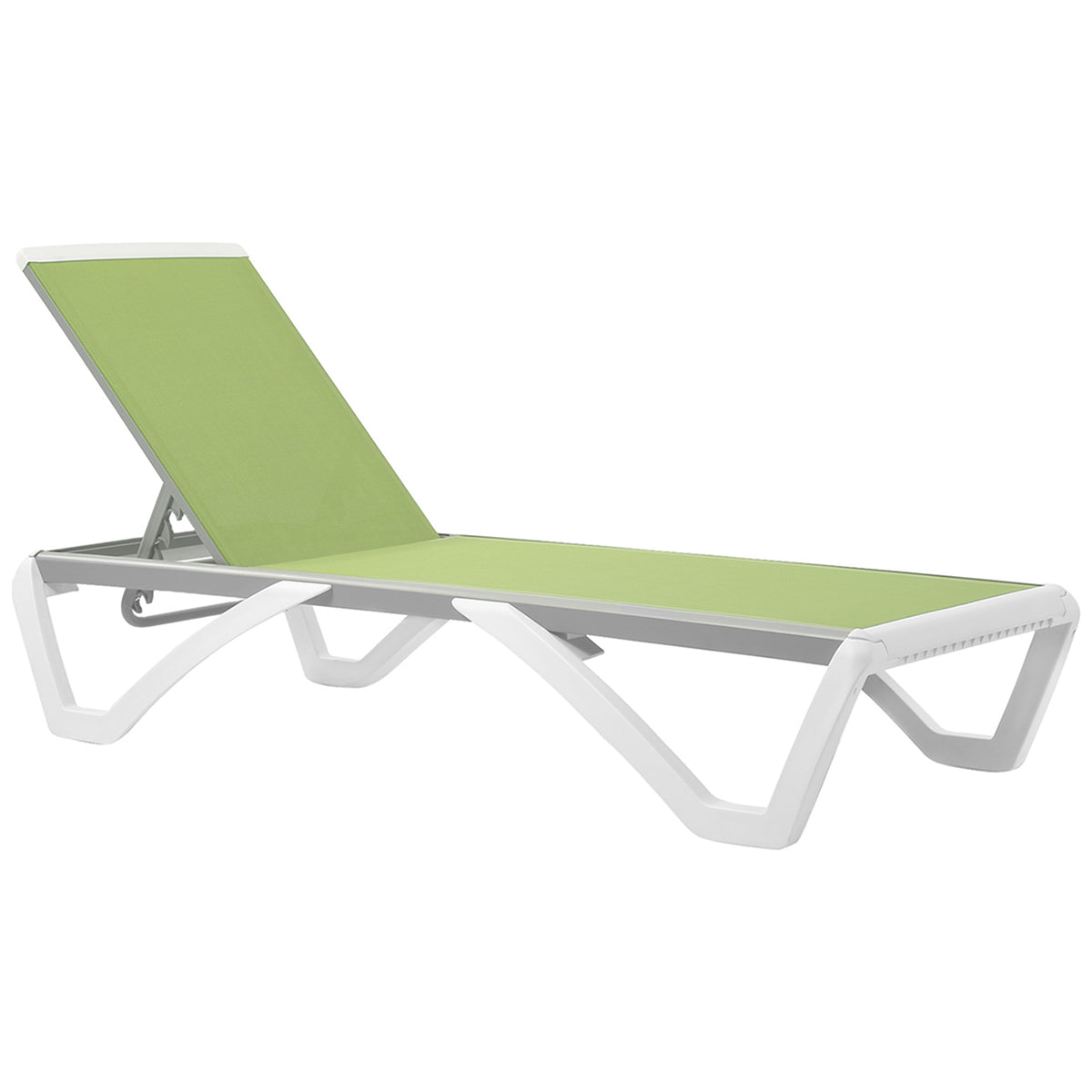 Outsunny Aluminium Frame Sun Lounger, with Adjustable Back - Green