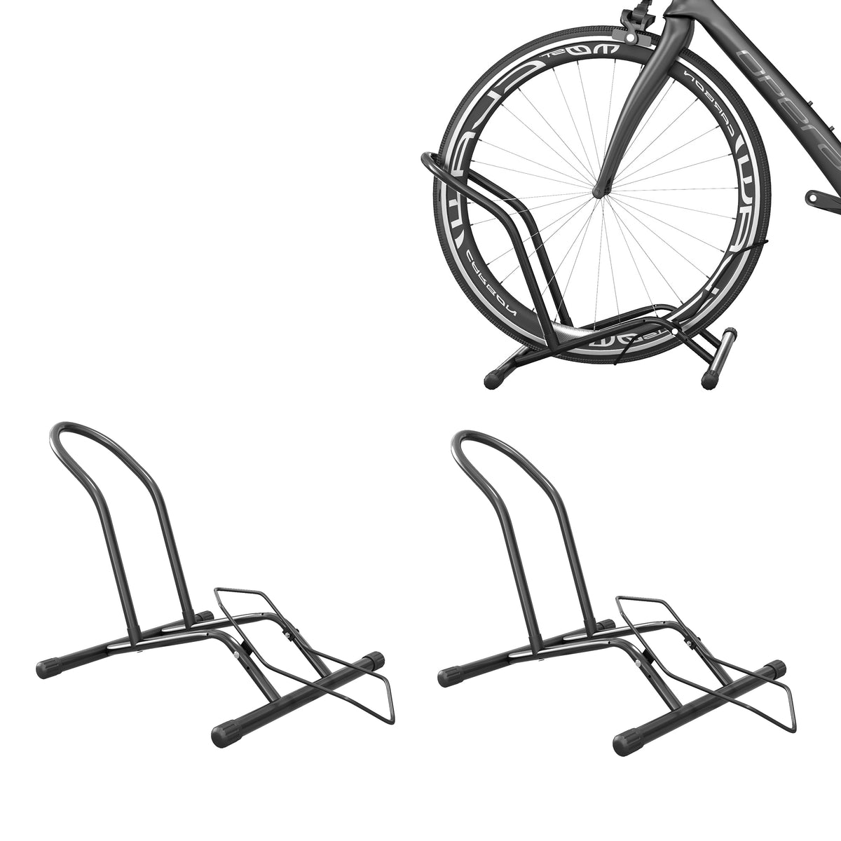 SPORTNOW Bike Floor Stand Set of 2, Portable Bike Rack for 16"-29" Kid's/Mountain/Road Bikes Garage Indoor Outdoor Use