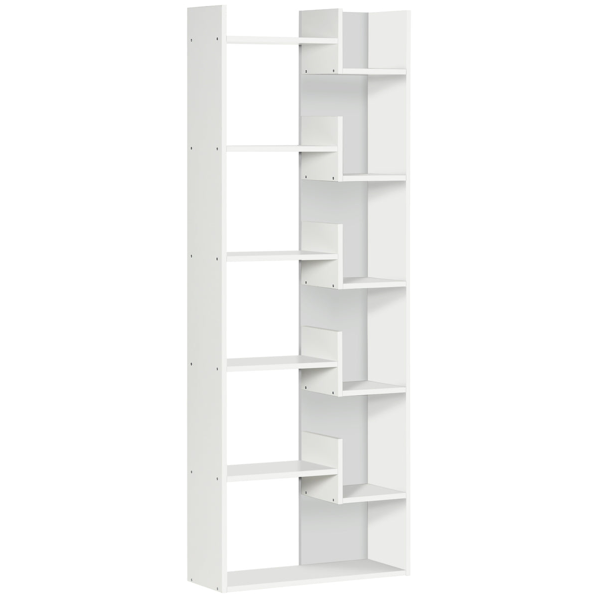 HOMCOM Modern Book Shelf with 11 Open Shelves, 6-Tier Bookcase, Freestanding Shelving Unit for Home Office and Study, White